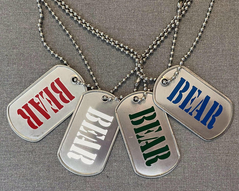 Vinyl Print Metal Tag - "BEAR"